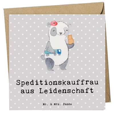 Produktbild von Mr. & Mrs. Panda Grußkarte Speditionskauffrau Leidenschaft - Grau Pastell - Geschenk, faltkarte, Glückwunschkarte, Klappkarte, anlasskarte, doppelkarte