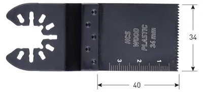 Productafbeelding van Rotec Open-Back invalzaagblad, HCS, type MTS34, 34 x 40 mm. (5 stuks)