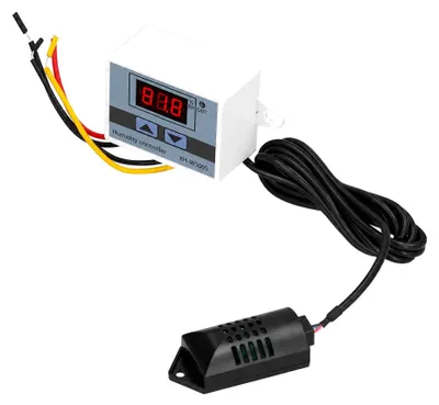 Obrázek produktu pro Digitální regulátor vlhkosti 24V, LED modul pro regulaci vlhkosti s rozsahem 0 až 99 % relativní vlhkosti