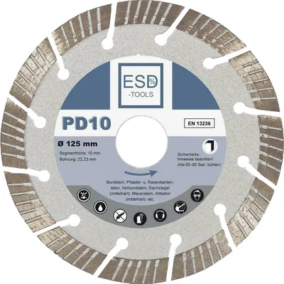Produktbild von Diamanttrennscheibe Beton Segment Diamantscheibe 125 mm 125 mm PD10 Bordstein