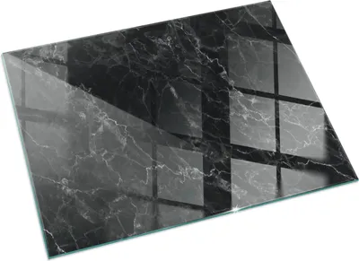 Produktbild von Elegantes Marmormuster – Glasbodenplatte für – Kaminofen – Kaminplatte Glas – Schutzglas – Funkenschutzplatte –Glasbodenplatte Feuerfeste – Hitzeschutzplatte – Bodenschutz aus Glas – 60x40 cm