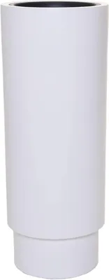 Image de VIVANNO Pot de fleurs en fibre de verre ESCADA Rond, blanc mat - 35x90 cm