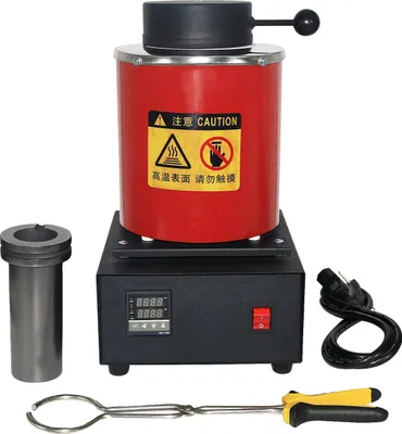 Produktbild von Elektrischer Schmelzofen, 2 kg Kapazität, 1100 °C Maximaltemperatur, enthaltenes Zubehör, Rot 2KG 220V