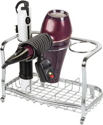 Produktbild von Famanu Föhnhalter Organizer mit 3 Haltern - Chrom