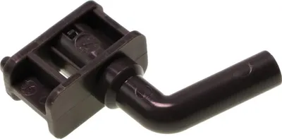 A close-up studio shot of a single brown plastic coffee machine part, isolated on a white background.