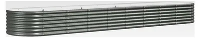 Produktbild von Hochbeet aus Metall für Pflanzen, Kräuter und Blumen, 368x80x36 cm, Grau