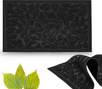 Zdjęcie produktu dla Wycieraczka Czarna Gumowa 37x59cm Wytrzymała Uniwersalna na Zewnątrz