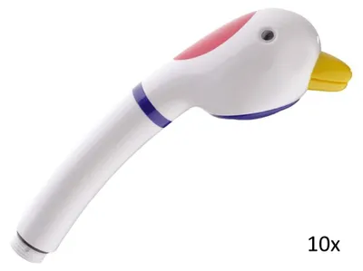 Produktbild von Posten 10x Handbrause Duschbrause GERTI Brausegans blau weiß Dusche Wanne Gans