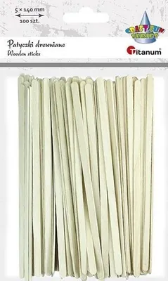 Image de Bâtons droits en bois 5x140mm 100pcs