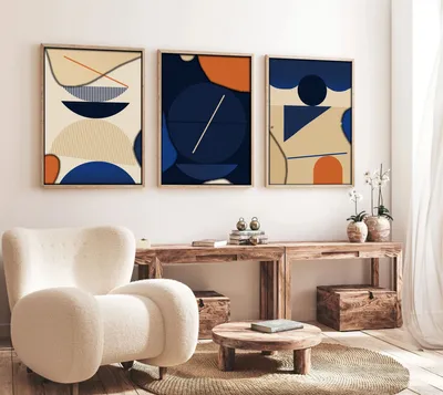 Obrázek produktu pro Wallity, Huhu101 - 20 x 30, Dekorativní zarámovaný obraz z MDF (3 kusy), 100 % MDF, Vícebarevný, 20 x 30 cm
