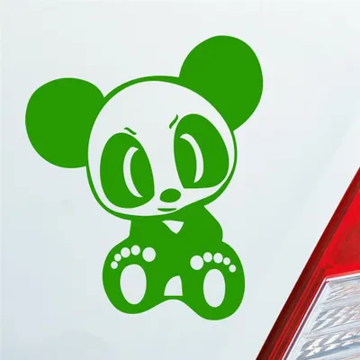 Produktbild von Auto Aufkleber Bad Panda Pandabär Bär Lustig 12x10 cm Hellgrün Sticker Heckscheibenaufkleber