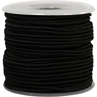 Produktbild von Elastische Schnur, Dicke 2 mm, Schwarz, 25 m/ 1 Rolle [HOB-410370]