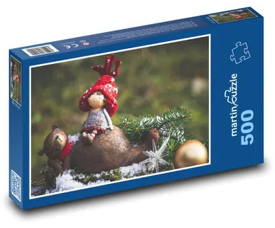 Obrázek produktu pro Puzzle 500 Vánoční dekorace s medvídkem - martinpuzzle