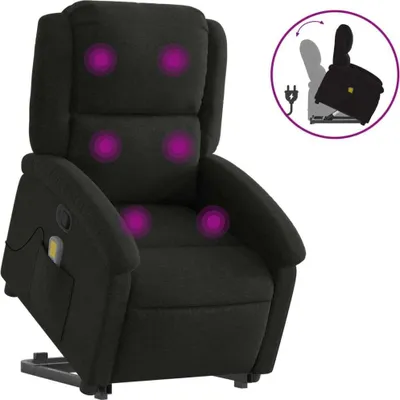 Produktbild von vidaXL Massagesessel mit Aufstehhilfe Schwarz Stoff