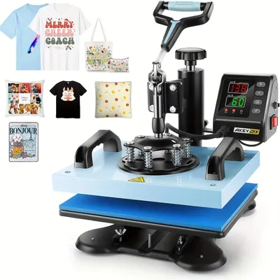 Productafbeelding van Transferpers - Hittepers - Heatpress Machine - Textielpers - Sublimatiepers - 30x25 cm - 360° Draaibaar