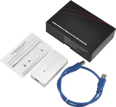 Image de ezcap287P USB 3.0 HD Capture Card Enregistreur de jeux vidéo 1080P Live Streaming Converter Plug and Play pour XBOX One PS3 PS4 WII U Argent