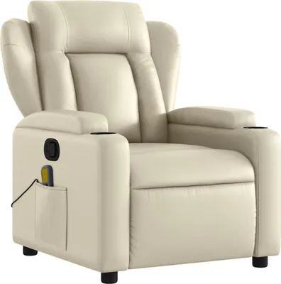 Produktbild von vidaXL Massagesessel mit Relaxfunktion, Kunstleder, Creme