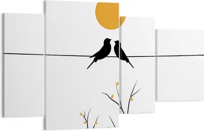 Produktbild von Bild auf Leinwand - Leinwandbild - 4 Teile - Bild Vögel Sonne - 120x70cm - Wand Bild - Wanddeko - Wandbilder - Leinwanddruck - Bilder - Wanddekoration - Leinwand bilder - Wandbild - DL120x70-4772
