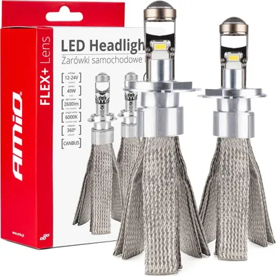 Image de Lampes à LED pour voiture FLEX+ H4 avec lentille 12V/24V 6000K Canbus AMIO-03658