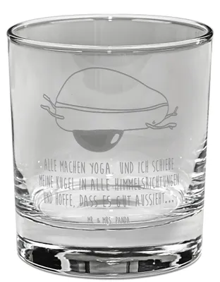 Produktbild von Mr. & Mrs. Panda Tumbler Avocado Yoga - Transparent - Geschenk, Haha, Whiskey, Whiskyglas, Humor, Bauch, Hilfe, Unsportlich, Rocks Glas, Scotch