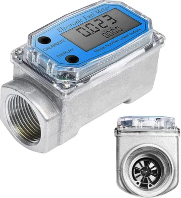 Obrázek produktu pro Průtokoměr paliva, elektronický turbínový průtokoměr, průtokoměr nafty, benzínu, petroleje 20-280 l / min 1,5 palce FNPT vstup / výstup