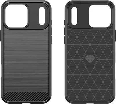 Immagine prodotto di INF Custodia Nera in TPU per iPhone 17 Air - Fibra di Carbonio, Supporto, Magnetica