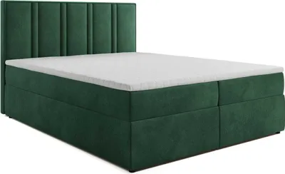Produktbild von Boxspringbett Ortez 160x200cm dunkelgrün - Stoff Riviera 38