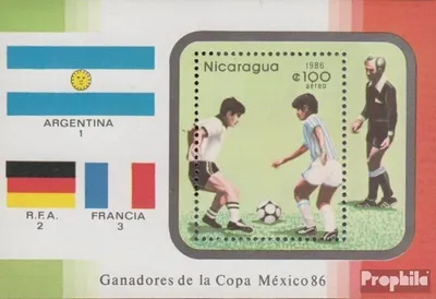 Produktbild von Briefmarken Nicaragua 1986 Mi Block171 (kompl.Ausg.) postfrisch Fußball-WM 86, Mexiko