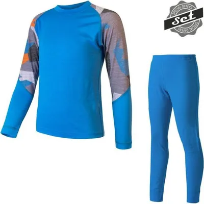 Produktbild von Set Sensor Merino Impress – Kinder T-Shirt und Unterhose blau-Camo größe 120 20200015-03