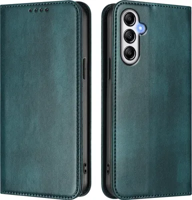 Produktbild von Handyhülle für Samsung Galaxy A34, Vintage Leder RFID Schutz Kartenfach Standfunktion Magnetische Klapphülle Grün