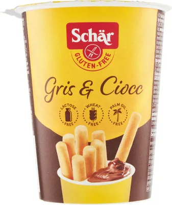 Produktbild von Schar Gris & Ciocc Grissini con crema al cioccolato senza glutine Glutenfreie Grissini mit Kakaocreme 52 g