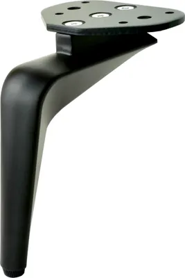 Produktbild von 4x Möbelfüße aus Stahl Stark und stabil Sockelfuß Schrankfuß Vitrinenfuß Schwarz H: 16cm