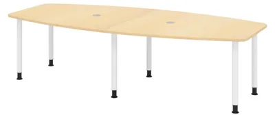 Produktbild von bümö Konferenztisch mittel KT28 - Nachbildung Ahorn, tischfuss: Füße in Weiß