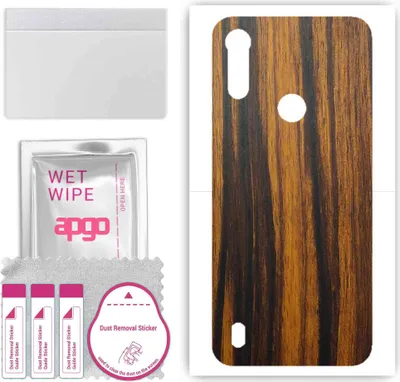 Produktbild von apgo Rückseite Schutzfolie, Skin, kompatibel mit Motorola Moto E6s (2020), Hinten Displayschutzfolie aus Vinylfolie, kratzfest, einfache Montage - Tigerwood