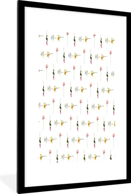 Produktbild von MuchoWow® MuchoWow® Gerahmtes Poster Blumen - Farben - Pastell 60x90 cm - Poster mit zchwarzem Bilderrahmen - Dekoration - Wandposter Wohnzimmer - Hochwertig