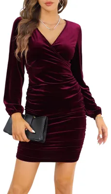 Produktbild von YesFashion Damen Midikleid mit Wickeloptik und V-Ausschnitt, Kurzarm