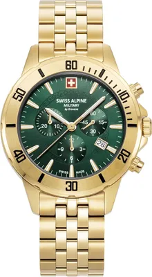 Produktbild von Swiss Alpine Military Herren Uhr Analog Quarz Chronograph 7024.9114SAM Edelstahl