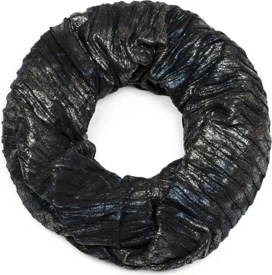 Produktbild von styleBREAKER Loop Schal im Antik Metallic Look mit Falten, Schlauchschal, Tuch, Uni 01017072