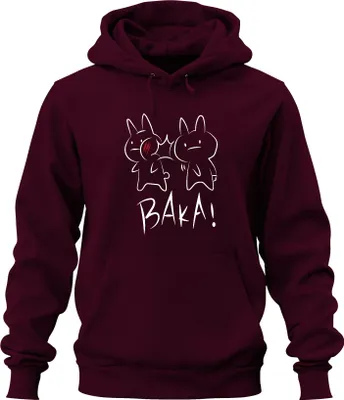 Produktbild von BAKA! Anime Hase Ohrfeige Kawaii Otaku Manga Geschenk Niedlich Uni Hoodie Kapuzenpullover, Burgundy, 3XL