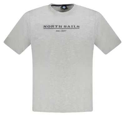 Produktbild von Graues Herren Kurzarm T-Shirt mit Rundhals und Logo-Druck