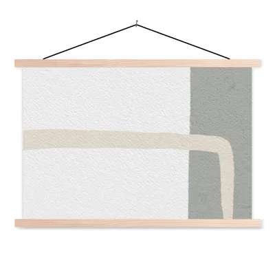 Produktbild von MuchoWow® Textilposter Abstrakt - Minimalismus - Design 120x80 cm mit holzfarbenen Rahmen - Aufhängeset