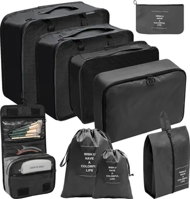 Produktbild von 9 Stück Kofferorganizer Set Packing Cubes Koffer Organizer für Reise Urlaub