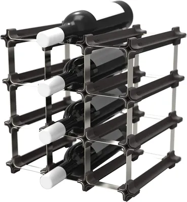 Immagine prodotto di NOOK® portabottiglie vino impilabile Small Kit fino 12 bottiglie scaffale modulare espandibile sistema a incastro salvaspazio cantina cucina casa bar