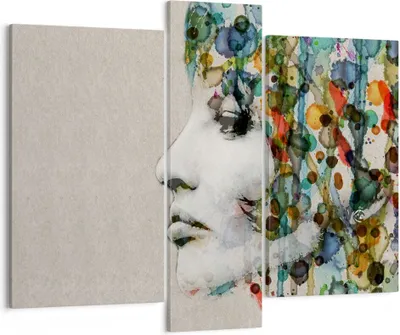 Produktbild von Bild auf Leinwand - Leinwandbild - Gesicht Frau - 95x80cm - Wand Bild - Wanddeko - Wandbilder - Leinwanddruck - Bilder - Kunstdruck - Wanddekoration - Leinwand bilder - Wandkunst - CB95x80-3533