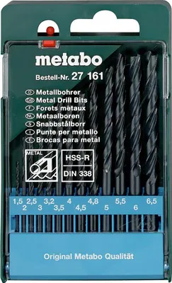 Produktbild von Metabo HSS-R-Bohrerkassette, 13-tlg. (Ø 1,5 / 2 / 2,5 / 3 / 3,2 / 3,5 / 4 / 4,5 / 4,8 / 5 / 5,5 / 6 / 6,5 mm)