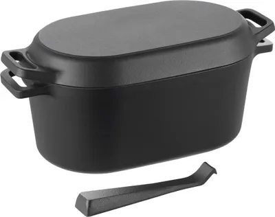 Zdjęcie produktu dla Emaliowany żeliwny garnek o pojemności 3,31 l - Piekarnik holenderski do pieczenia chleba na zakwasie - Solidny garnek z pokrywką i uchwytami - odpowiedni do 260°C - Garnek do pieczenia chleba, gotowania gulaszu i pieczenia