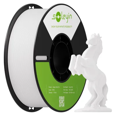 Produktbild von Creality Soleyin PLA Filament 1.75mm Weiß, 3D Drucker Filament 1kg 30-300mm/s, für die meisten 3D-Drucker Creality Ender-3 K1 K1C K2 plus Hi