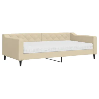 Obrázok produktu pre vidaXL Ležadlo s matracom Cream 100x200 cm Látka