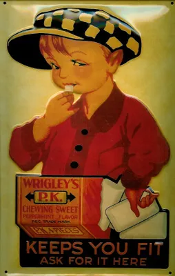 Produktbild von Blechschild Wrigley s Kaugummi Junge retro Schild Reklame Nostalgieschild