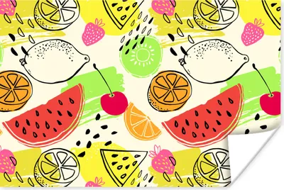 Produktbild von MuchoWow® Poster Obst - Farben - Gelb - Grün 30x20 cm - Plakate - Print